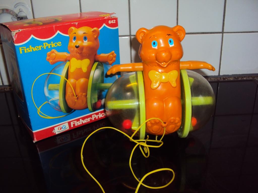 Fisher Price Bear Pull Toy 642 *Vintage 1978*, Ophalen of Verzenden, Duw- of Trekspeelgoed