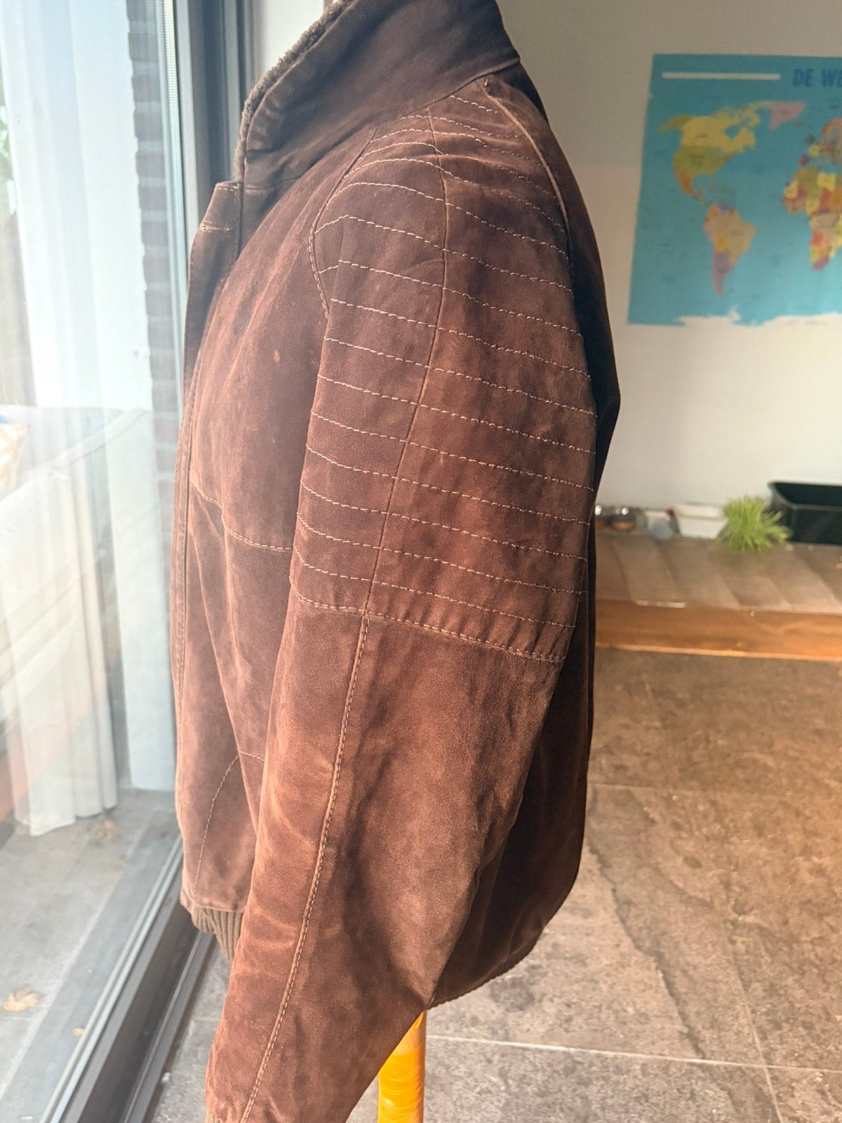 Suède winterjas vintage maat 40 bruin dames, Verzenden, Zo goed als nieuw, Maat 38/40 (M), Bruin