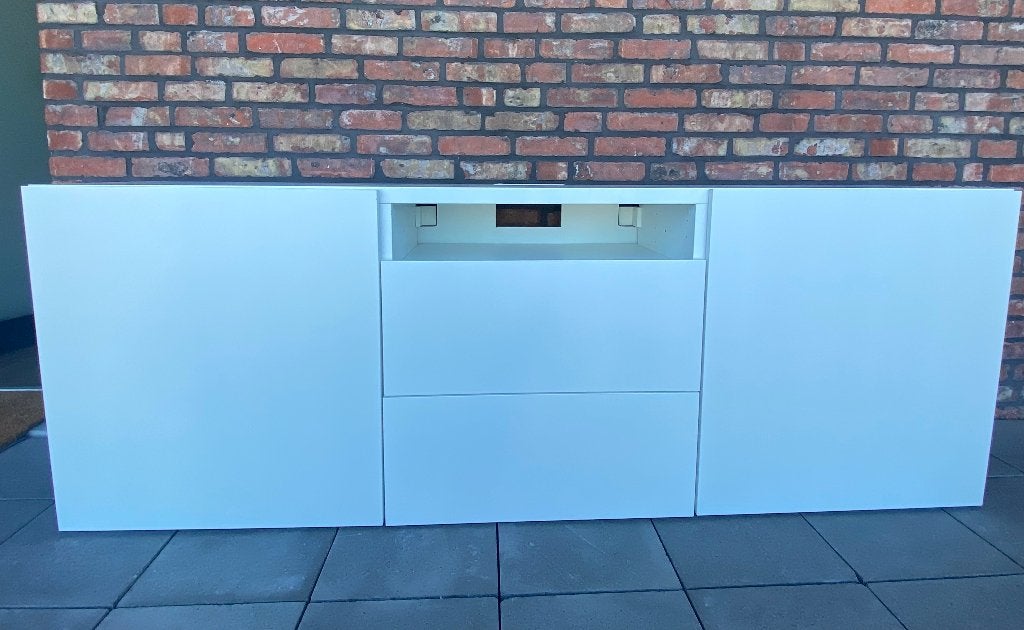 Besta IKEA TV meubel, Huis en Inrichting, Ophalen, Kunststof, 150 tot 200 cm, Zo goed als nieuw