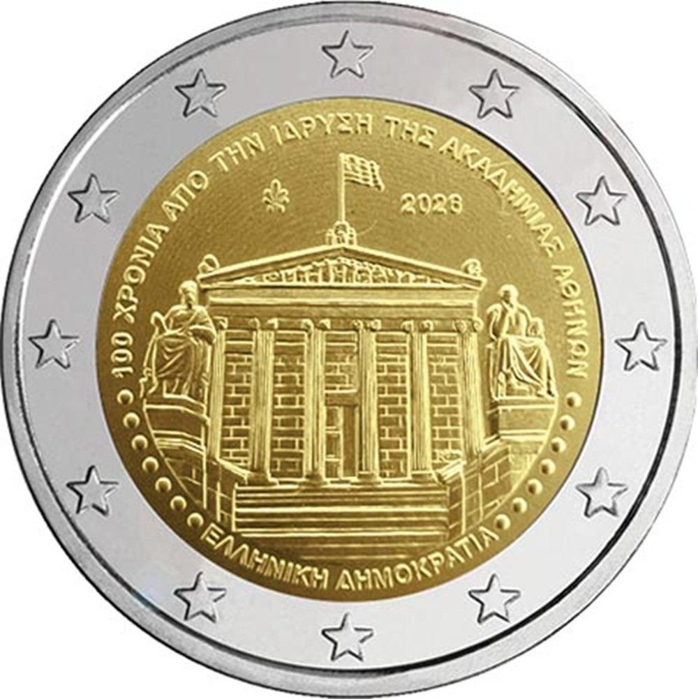 Griekenland 2026 - Academie van Athene - UNC, Postzegels en Munten, Ophalen of Verzenden, Griekenland