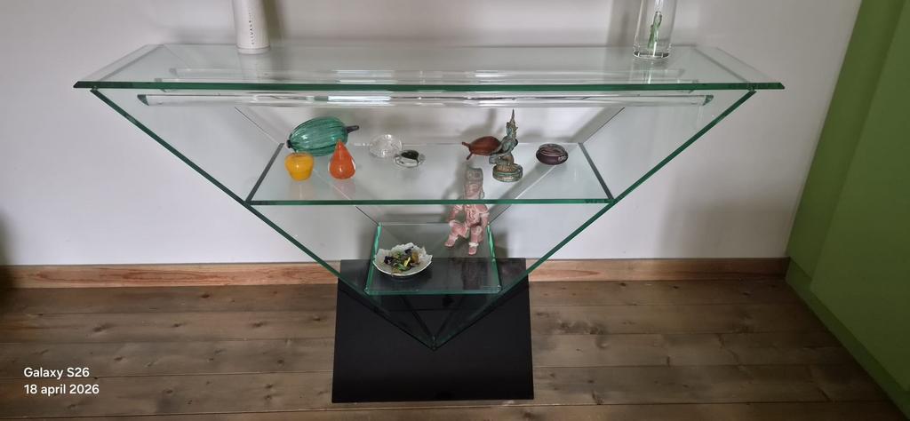 Glazen muurtafel, Huis en Inrichting, Ophalen, Zo goed als nieuw, Glas