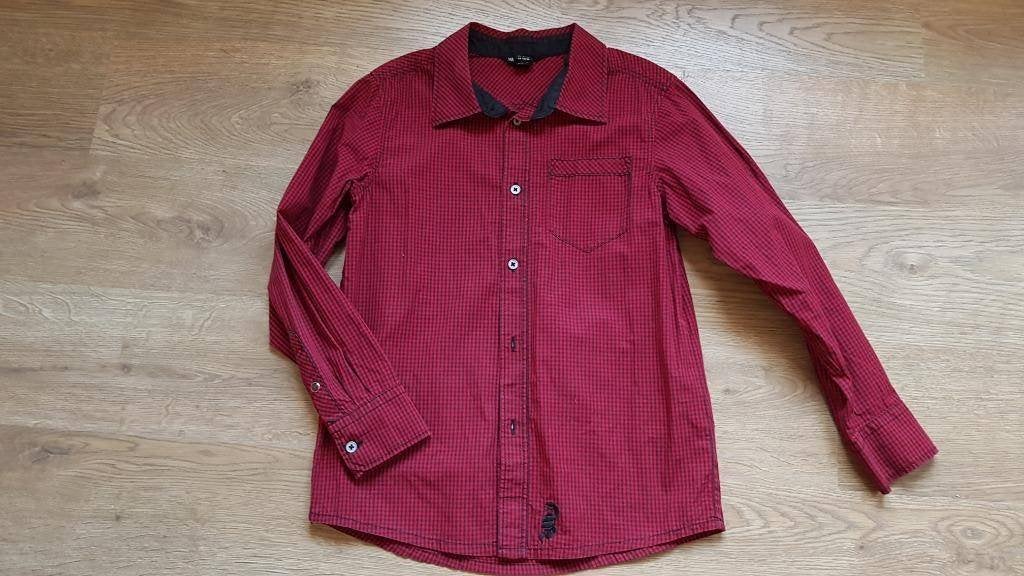 rood met zwart gestreept hemd H&M maat 140, H&M, Overhemd of Blouse, Ophalen of Verzenden, Zo goed als nieuw