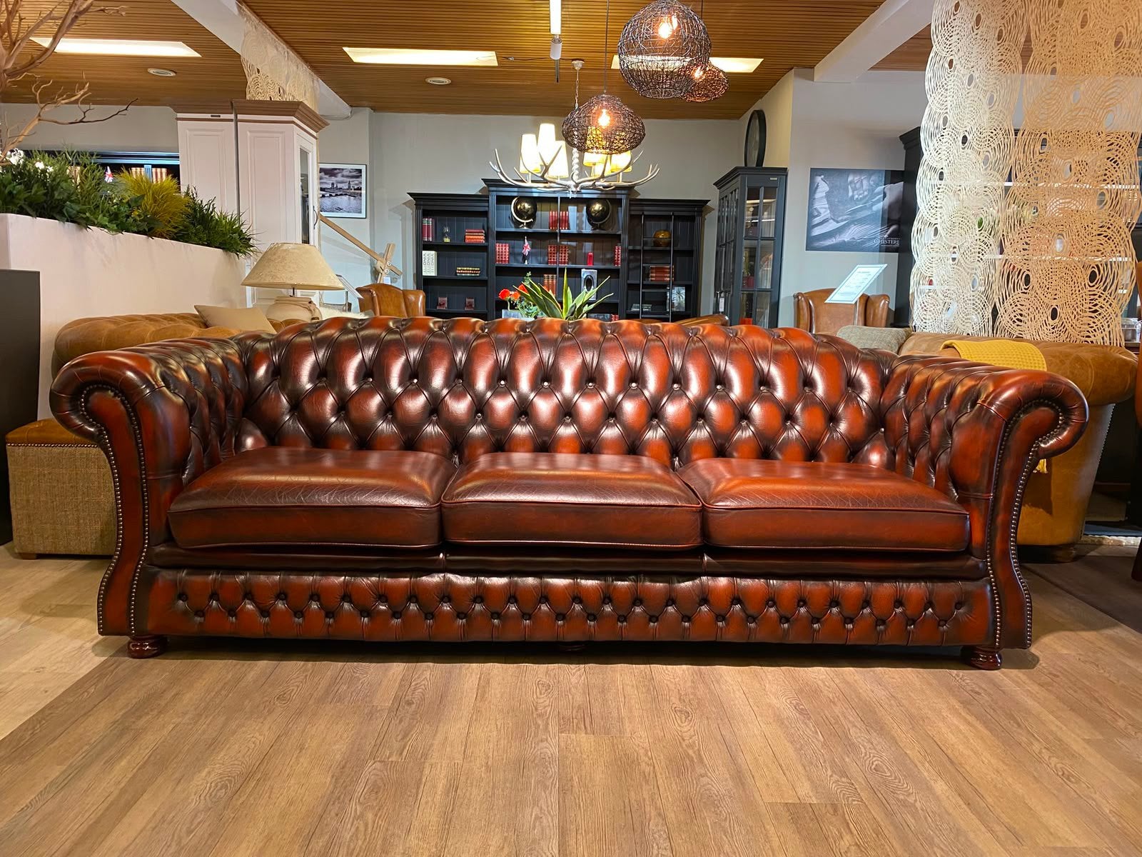 Originele Springvale chesterfield salon 3+2 zits bank, Ophalen of Verzenden, Zo goed als nieuw