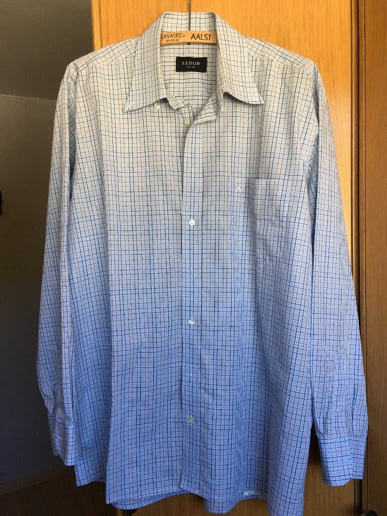 Hemd Ledub blauw geruit maat L, Vêtements | Hommes, Tour de cou 41/42 (L), Enlèvement ou Envoi, Ledub, Comme neuf