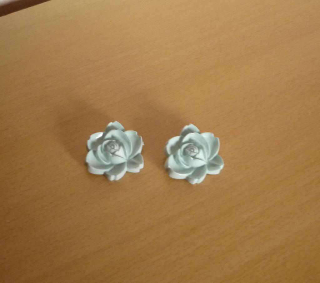 Set van 2 blauwe retro knopen roos, Hobby en Vrije tijd, Ophalen of Verzenden