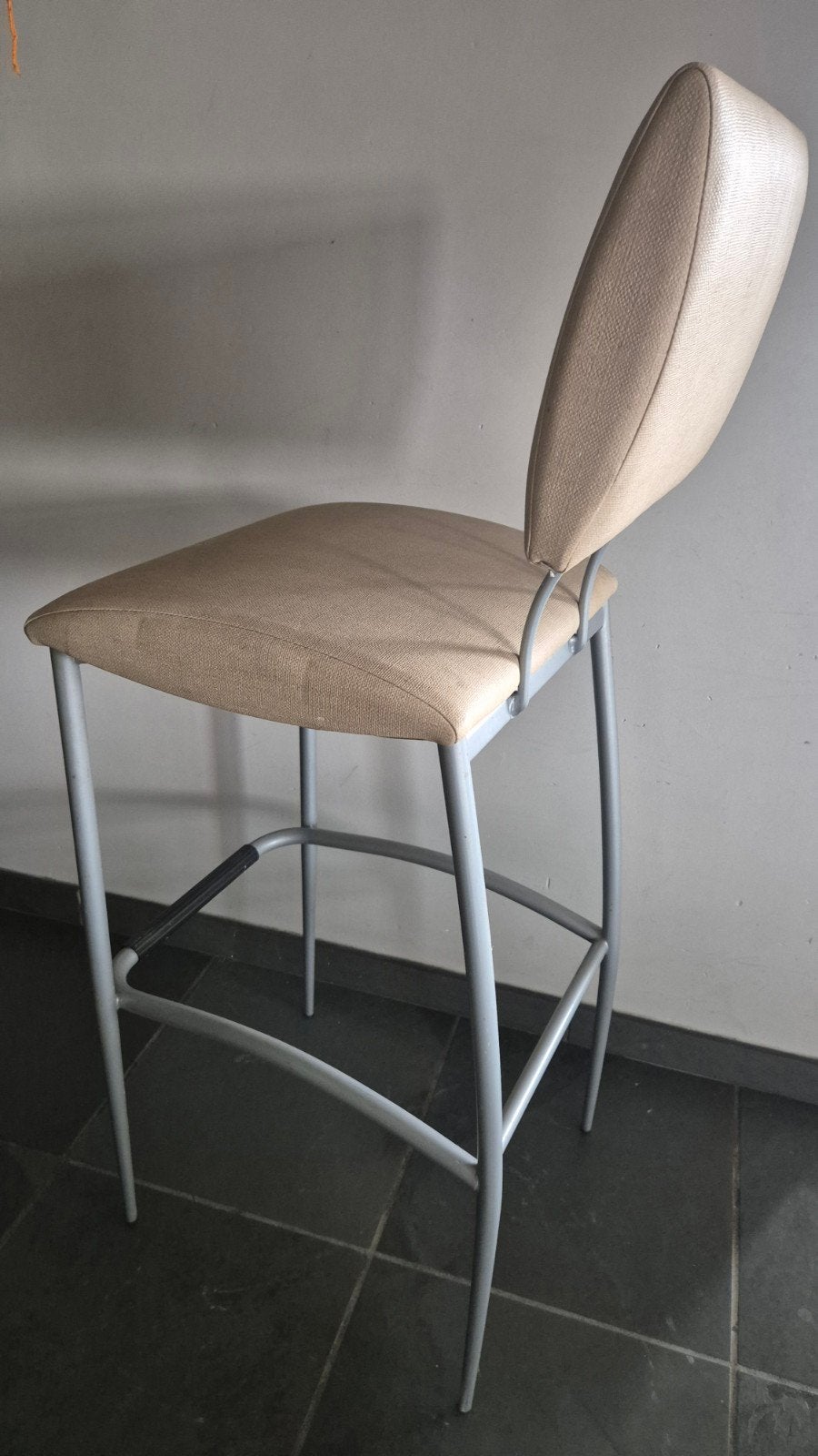 chaises de bar en cuir beige 4x, Enlèvement