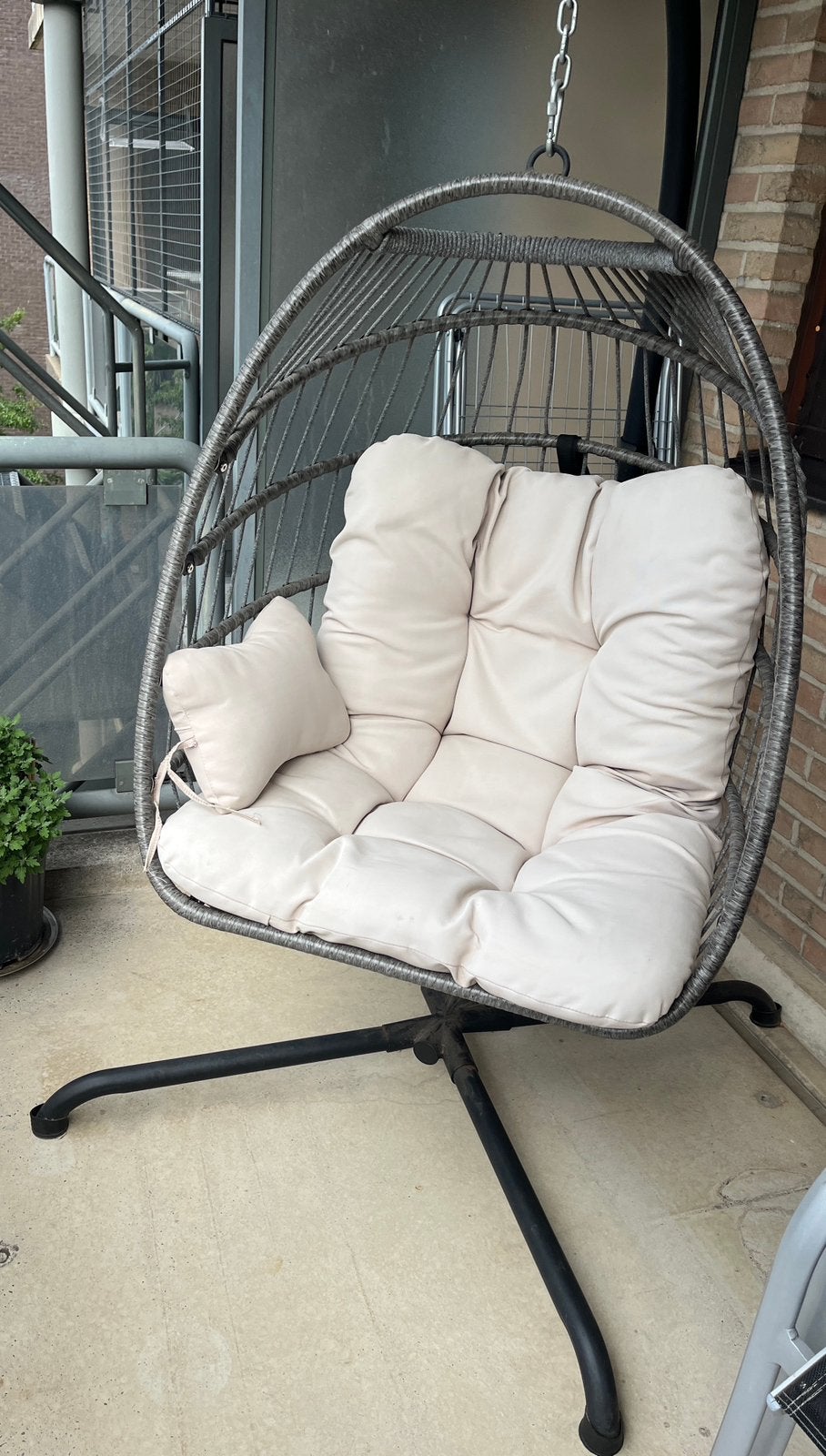 Hangstoel/Egg chair, Tuin en Terras, Tuinstoelen, Ophalen, Zo goed als nieuw
