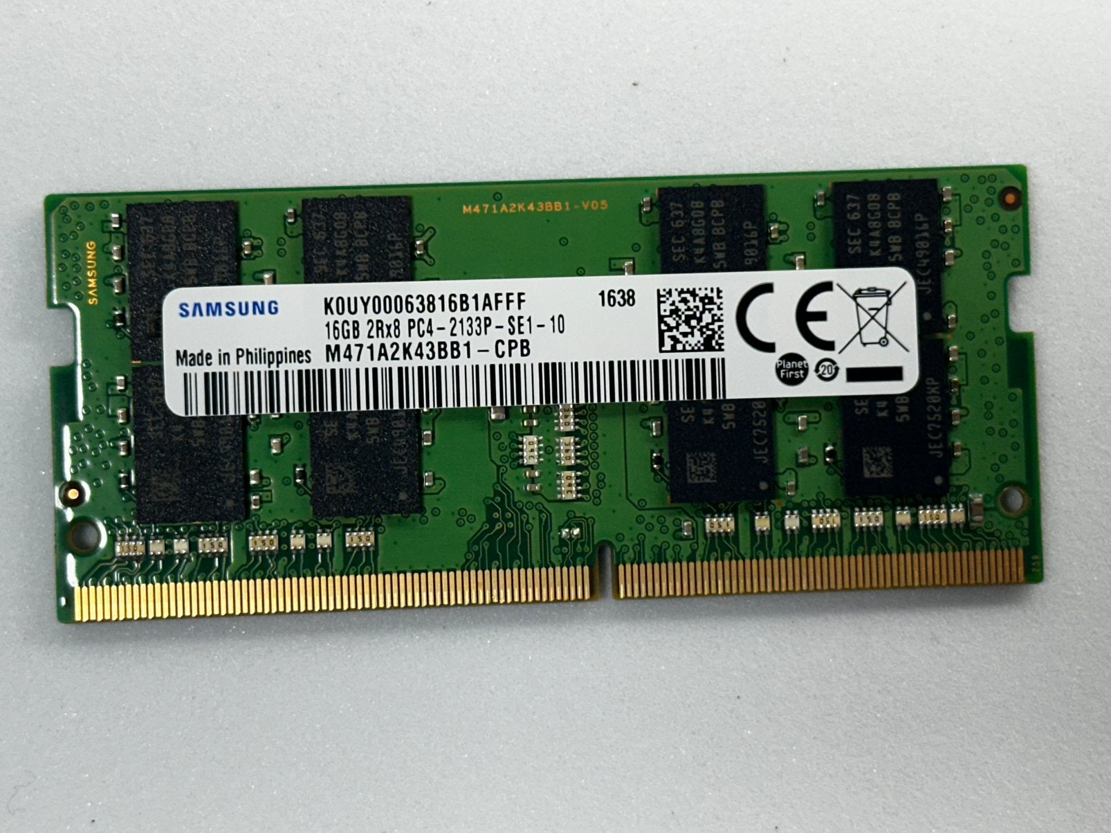 Samsung 16 GB DDR4 2133 MHz gloednieuw, Computers en Software, RAM geheugen, Ophalen of Verzenden, Zo goed als nieuw, DDR4