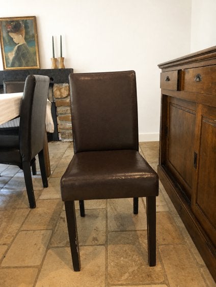 6 eetkamerstoelen, Huis en Inrichting, Bruin, Simili cuir, Vijf, Zes of meer stoelen, Ophalen