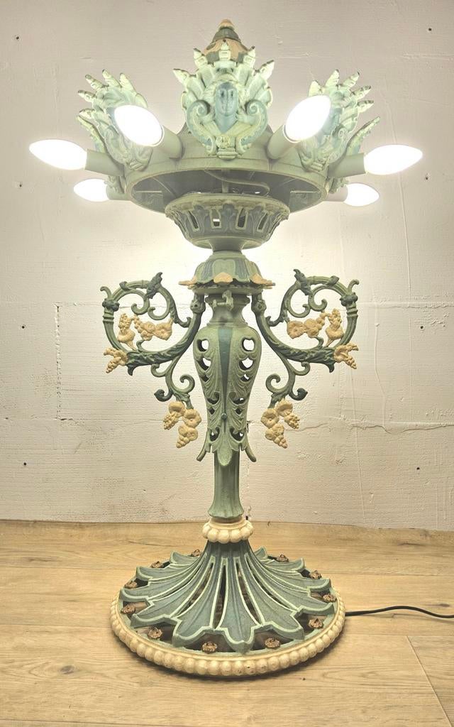 Gietijzeren Victoriaanse gietijzeren vloerlamp art nouveau, Ophalen of Verzenden