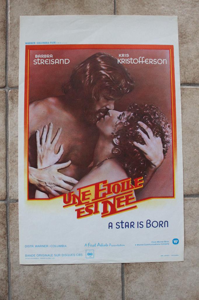 filmaffiche Barbra Streisand A Star Is Born filmposter, Rechthoekig Staand, Ophalen of Verzenden, Zo goed als nieuw, A1 t/m A3