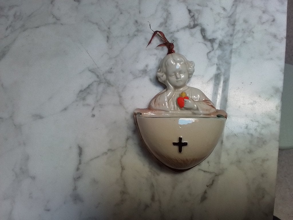Antiek Duits wijwatervaatje, Ophalen of Verzenden