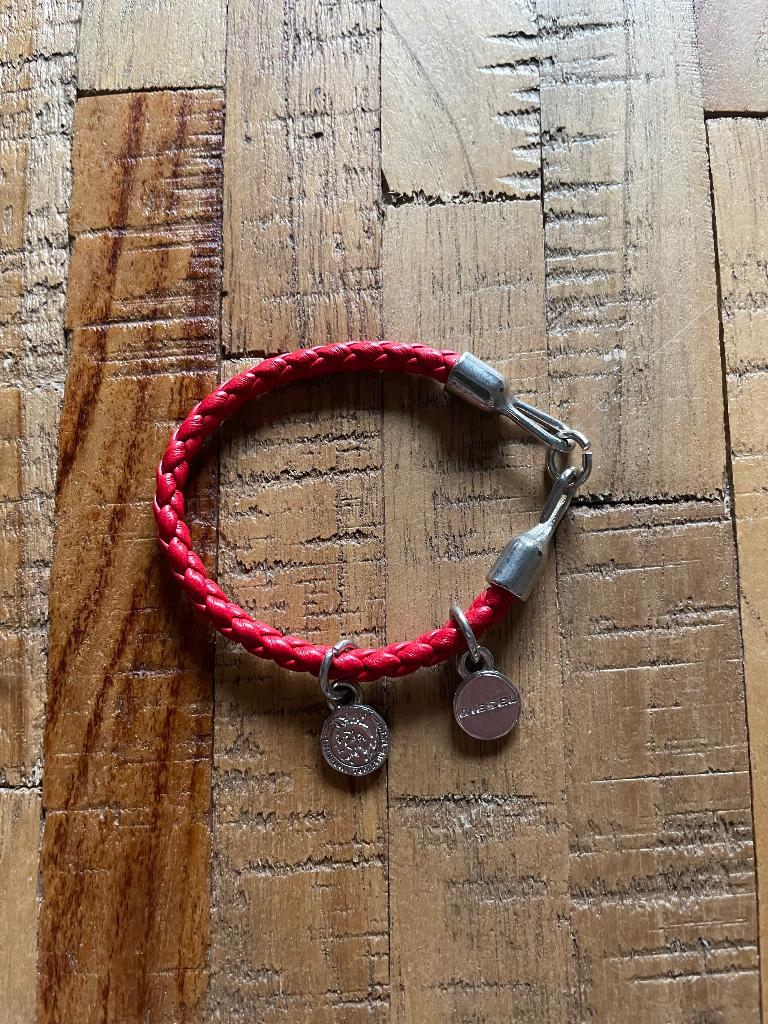 Armband Diesel, Bijoux, Sacs & Beauté, Bracelets, Enlèvement, Neuf, Rouge, Cuir