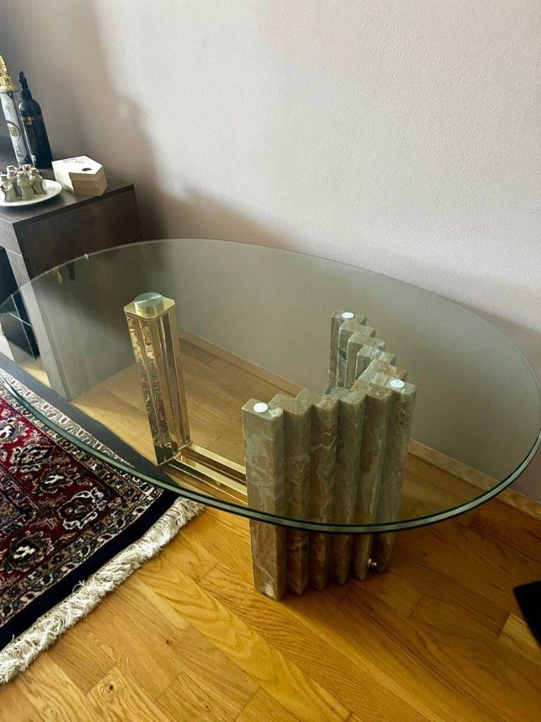 Italiaanse marmeren salontafel uit de jaren 70, Gebruikt, 50 tot 100 cm, Verzenden, 50 tot 100 cm