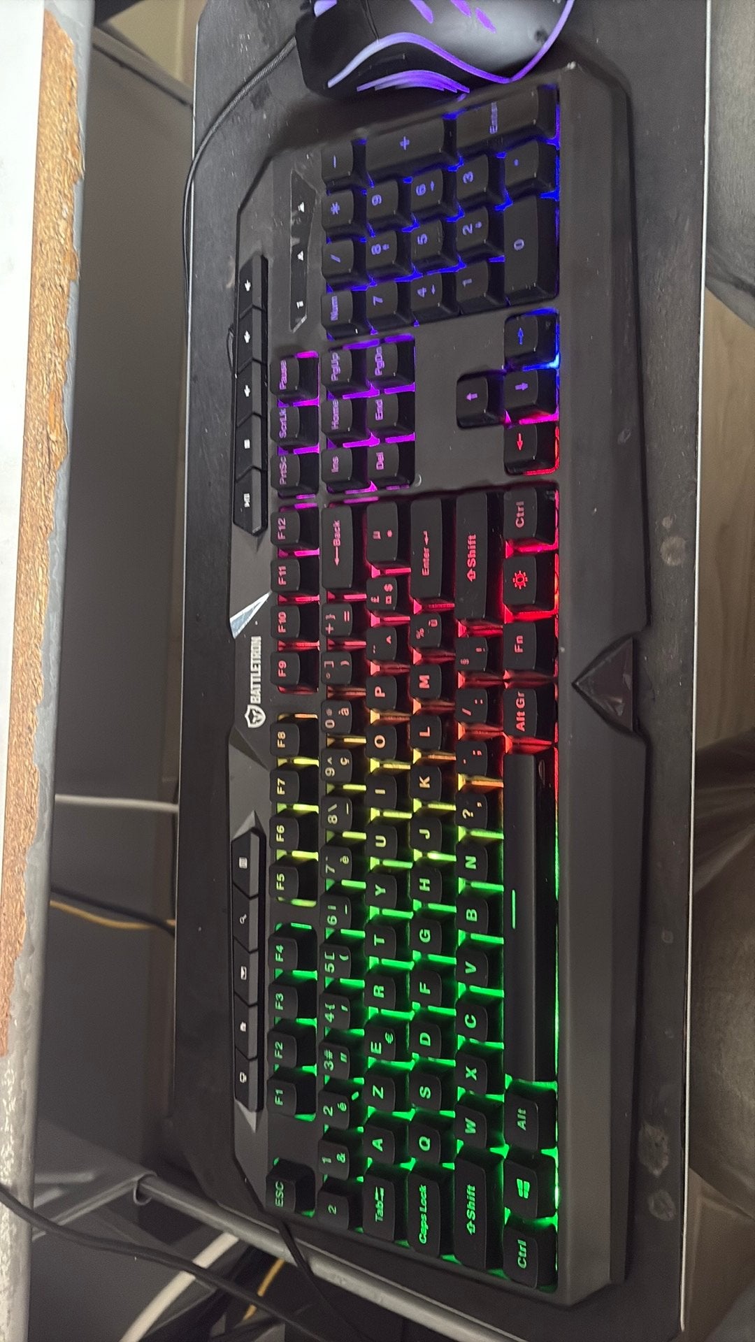 Clavier et souris de jeu Battletron RGB — AZERTY, Neuf, Clavier gamer, Azerty, Enlèvement