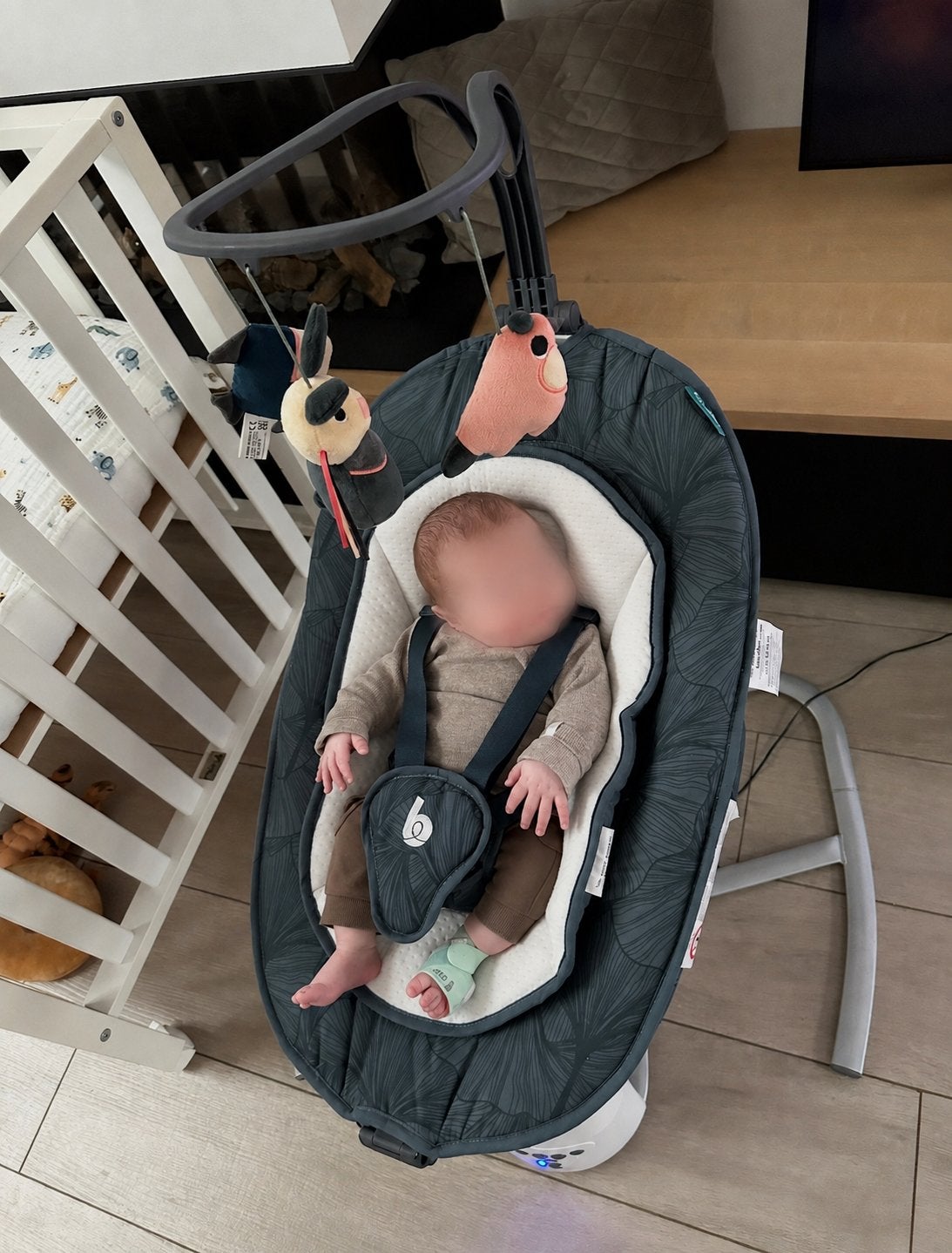 Automatische schommelstoel Babymoov, Kinderen en Baby's, Wipstoeltjes, Babymoov, Schommelstoel, Met gordel(s) of riempje(s), Zo goed als nieuw