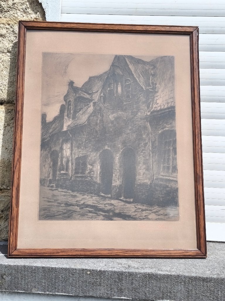 Gravure signe louis clesse, Ophalen of Verzenden, Gravure