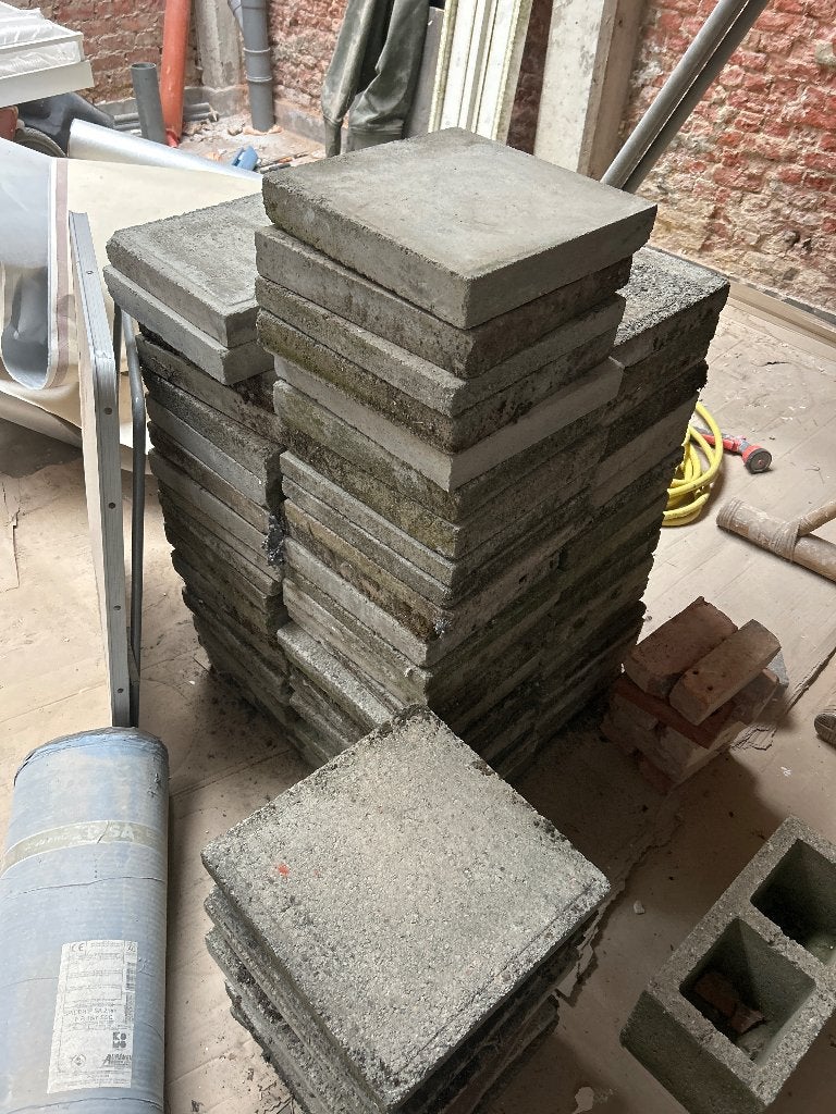 Stoeptegels betontegels, Tuin en Terras, Tegels en Klinkers, Ophalen, Gebruikt, Beton, Terrastegels