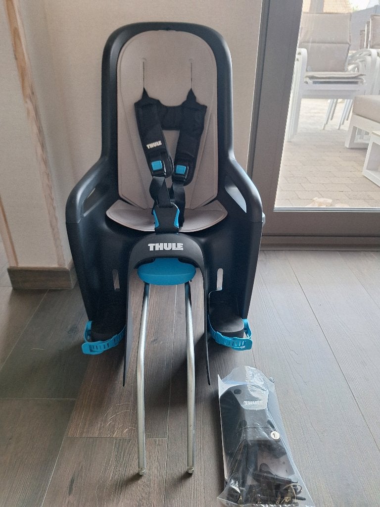 Thule RideAlong Fietsstoeltje, Fietsen en Brommers, Ophalen, Achterzitje, Voetsteuntjes, Zo goed als nieuw
