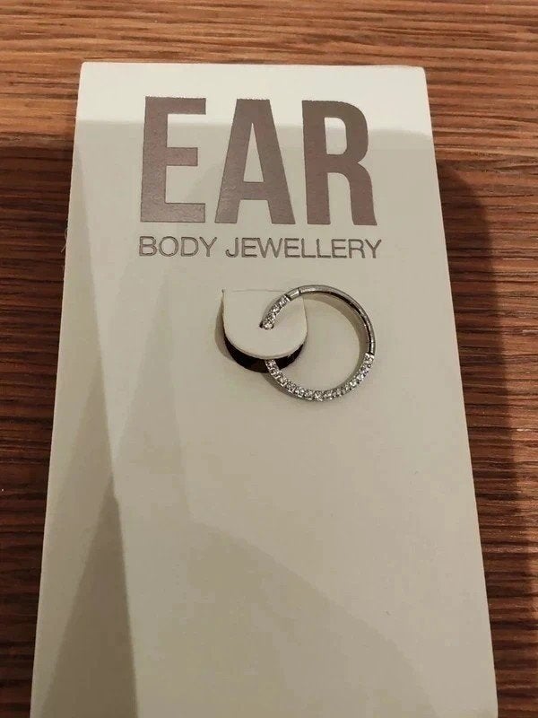 Nieuw juweel piercing oorring, Oor- of Traguspiercing, Nieuw, Ophalen of Verzenden, Zilver