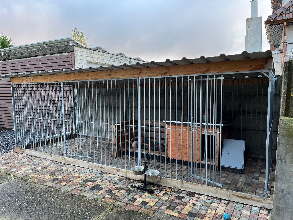 Hondenren 6m x 2m met dak, Dieren en Toebehoren, Ophalen, Hondenkennel, 100 cm of meer, 110 cm of meer