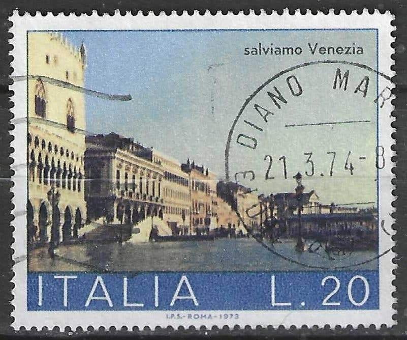 Italie 1973 - Yvert 1125 - Sauvetage de Venise - 20 l. (ST), Timbres & Monnaies, Timbres | Europe | Italie, Envoi, Affranchi