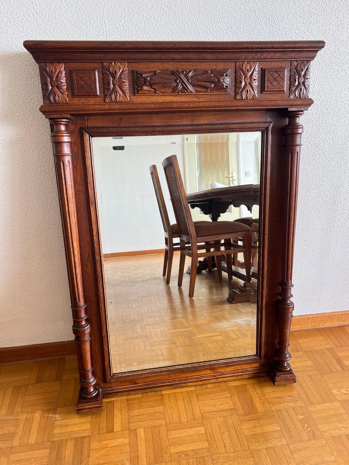 Grand miroir ancien sculpté – Style Henri II – Déco vintage, Antiquités & Art, Enlèvement