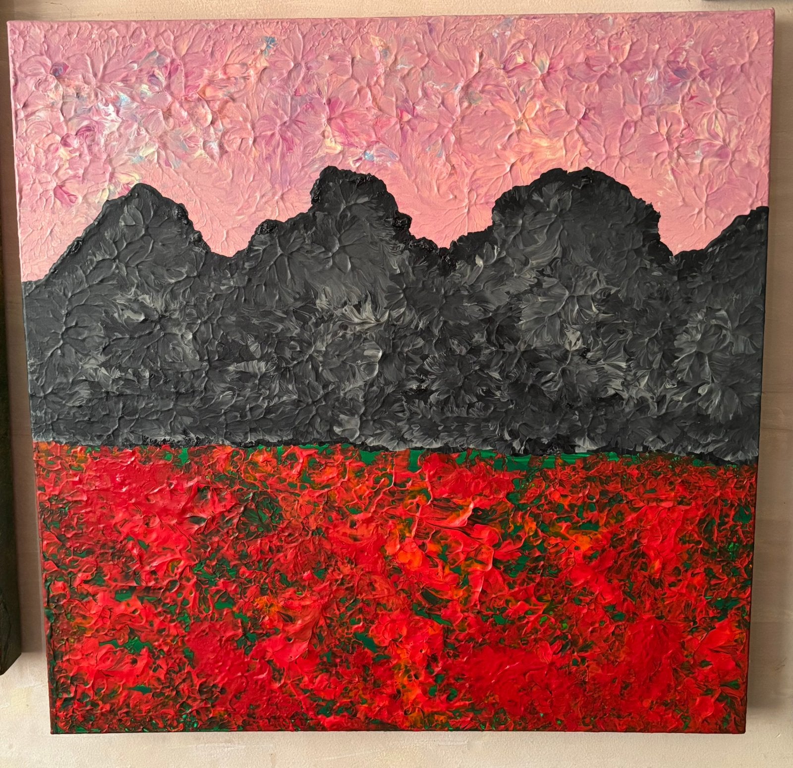 Acrylverf op canvas te koop, Antiek en Kunst, Kunst | Schilderijen | Abstract, Ophalen
