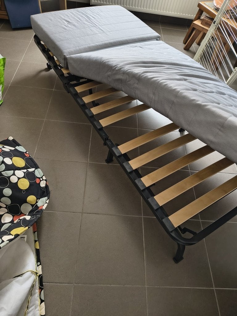 Praktisch zetelbed / Slaapbank – Ideaal voor logees!, Huis en Inrichting, Ophalen, Gebruikt, 90 cm, 190 cm of minder