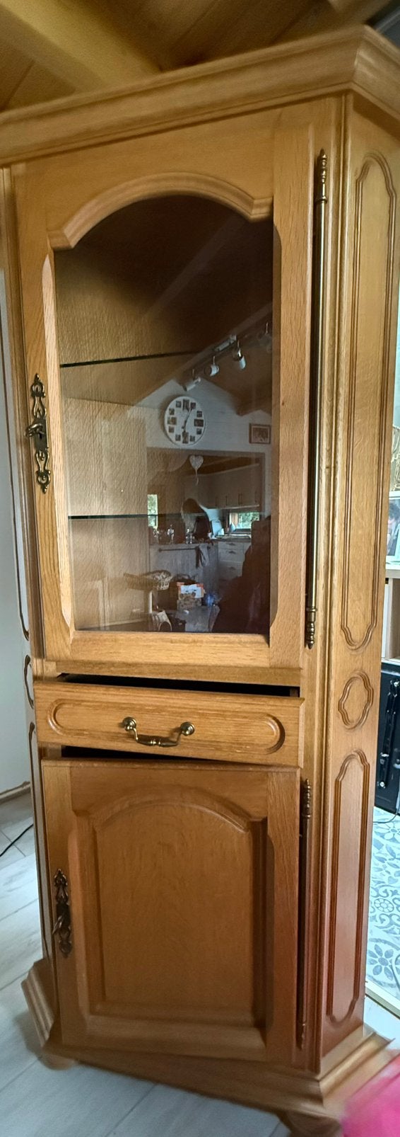 Meuble coin en chêne clair avec éclairage, Maison & Meubles, 25 à 50 cm, Utilisé, 50 à 100 cm, Chêne