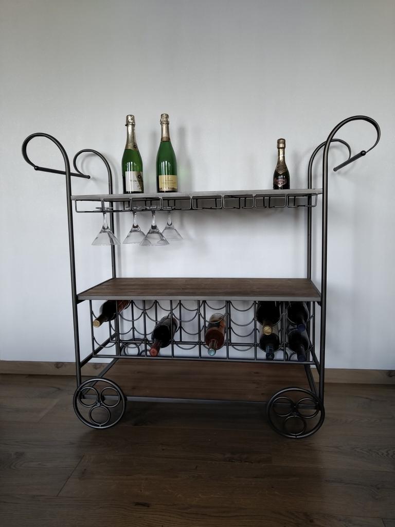 Bar bois métal range verre et bouteilles, Enlèvement, Bois