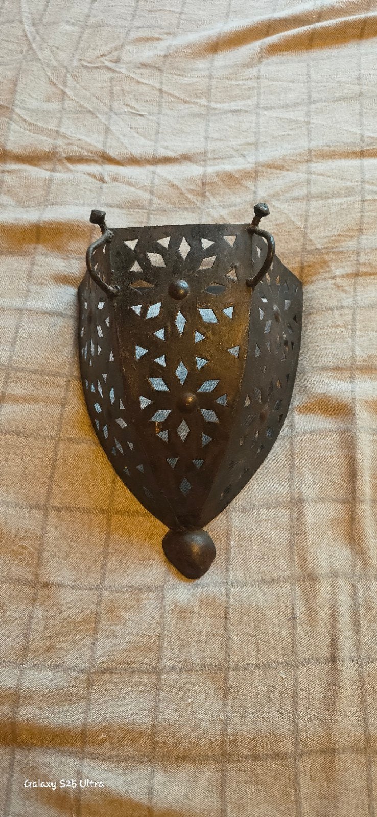 décoration Marocaine en métal couleur noir, Suspension murale, 28 cm, Métal, Fait main