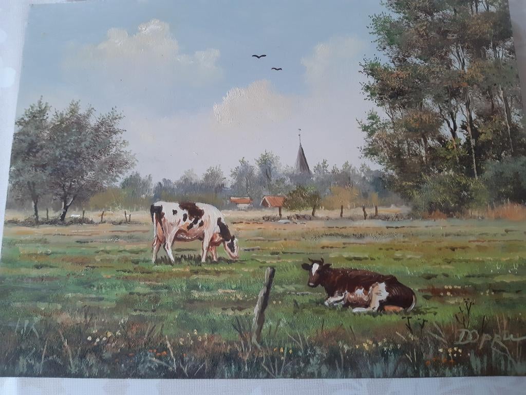Schilderij op paneel geschilderd, Antiek en Kunst, Ophalen of Verzenden