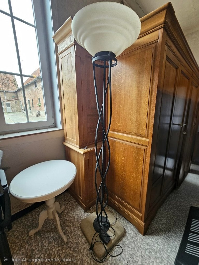 Staande lamp, Huis en Inrichting, Lampen | Vloerlampen, Ophalen, Gebruikt, Glas