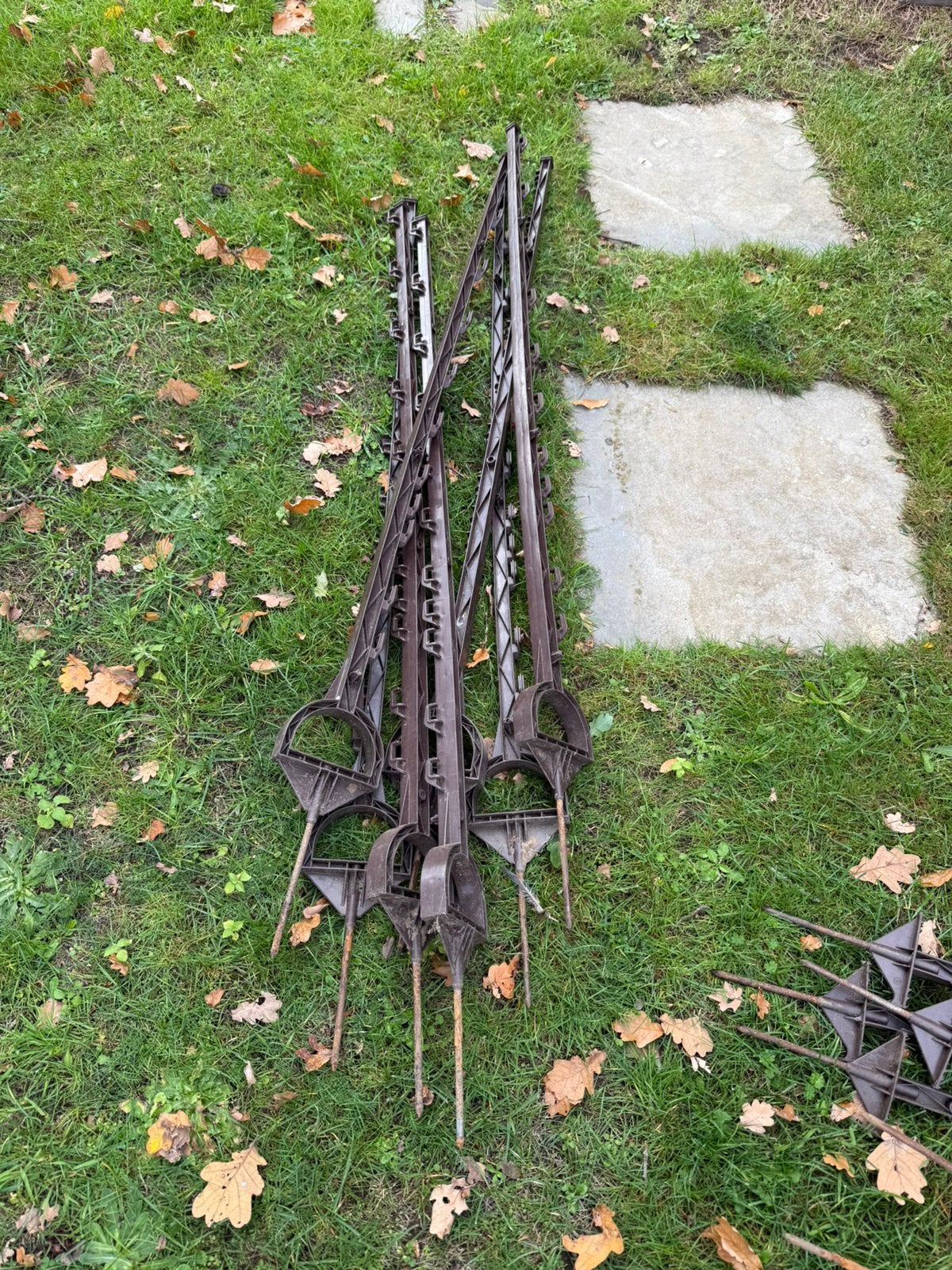 14 kunststof afrasteringspalen te koop, Tuin en Terras, Ophalen, Zo goed als nieuw, Minder dan 180 cm, Overige typen