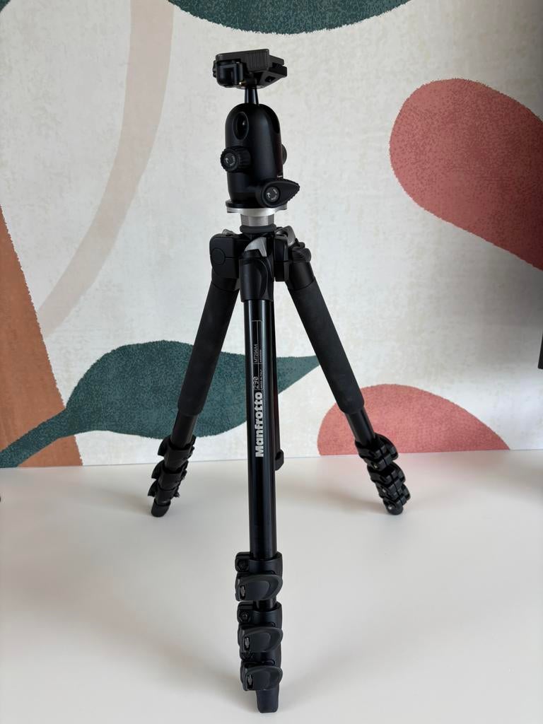 statief Manfrotto MT294A4 met balhoofd en statieftas, Ophalen, Zo goed als nieuw, Balhoofd, Met balhoofd