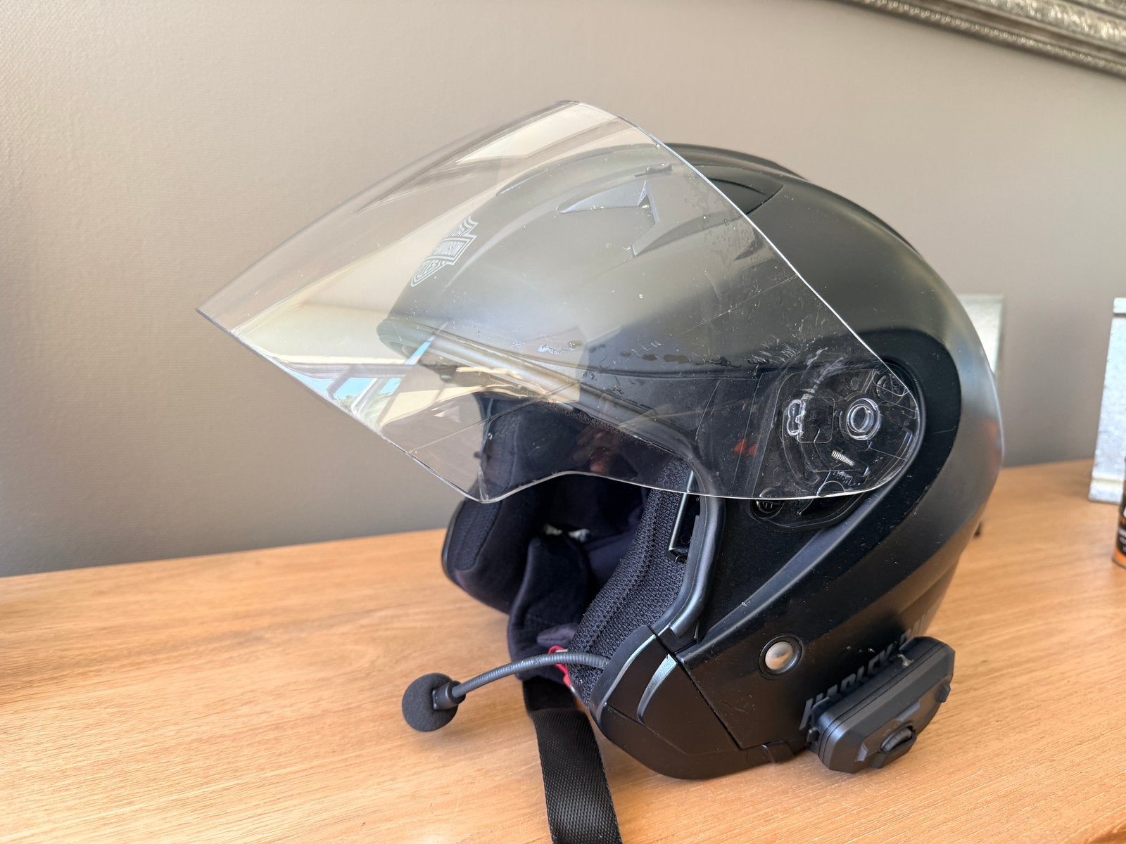 Casque harley original taille M 58 avec visiere solaire, Motos, Enlèvement ou Envoi, Utilisé