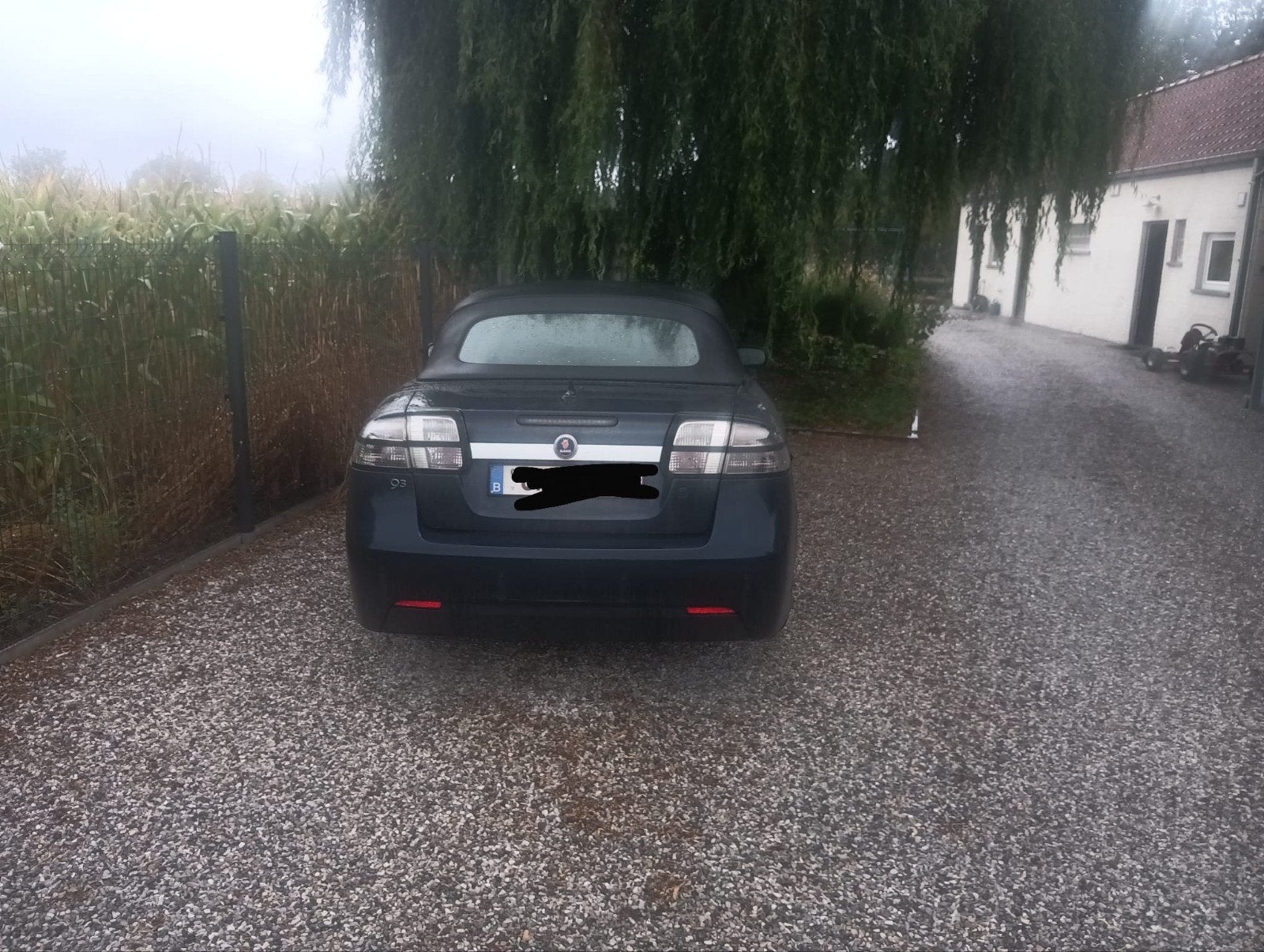 Saab 9 - 3 Cabrio 143000 km, Auto's, Zwart, Cabriolet, Blauw, Leder