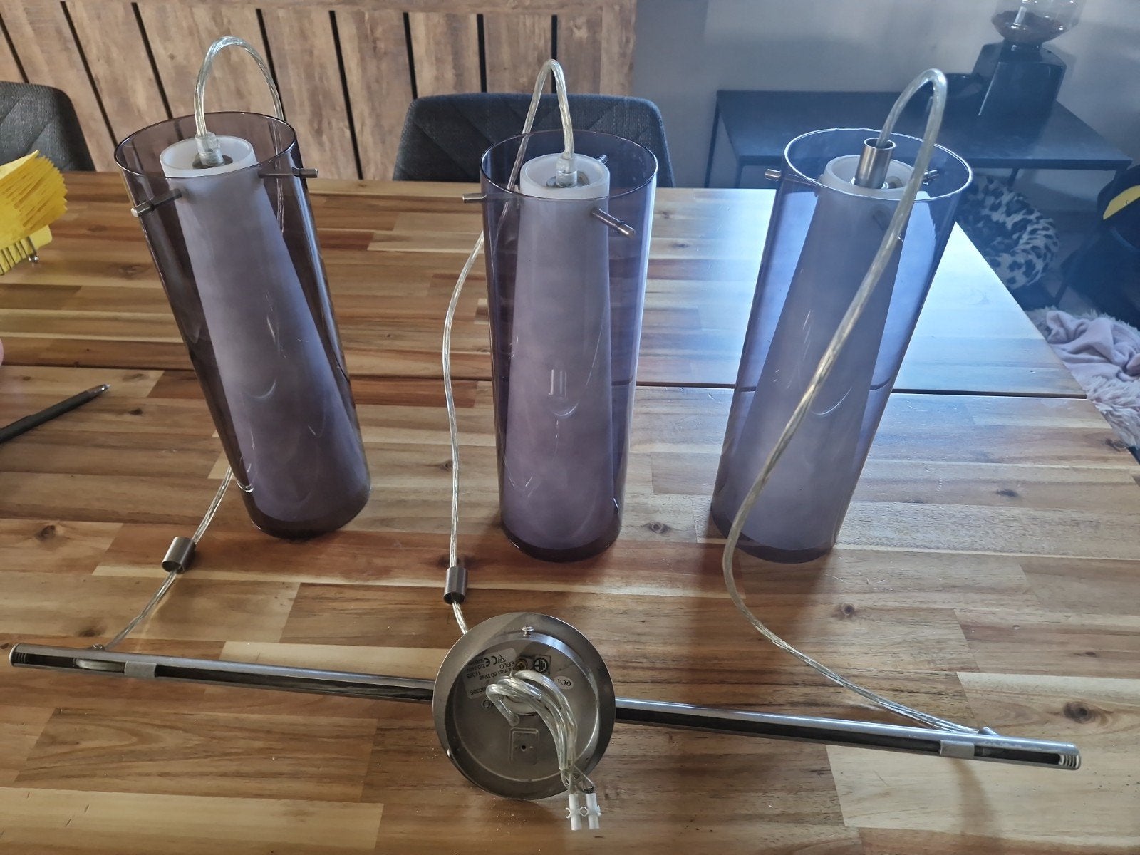 Lustre à suspension, Maison & Meubles, 90 cm, Comme neuf, Verre, Enlèvement