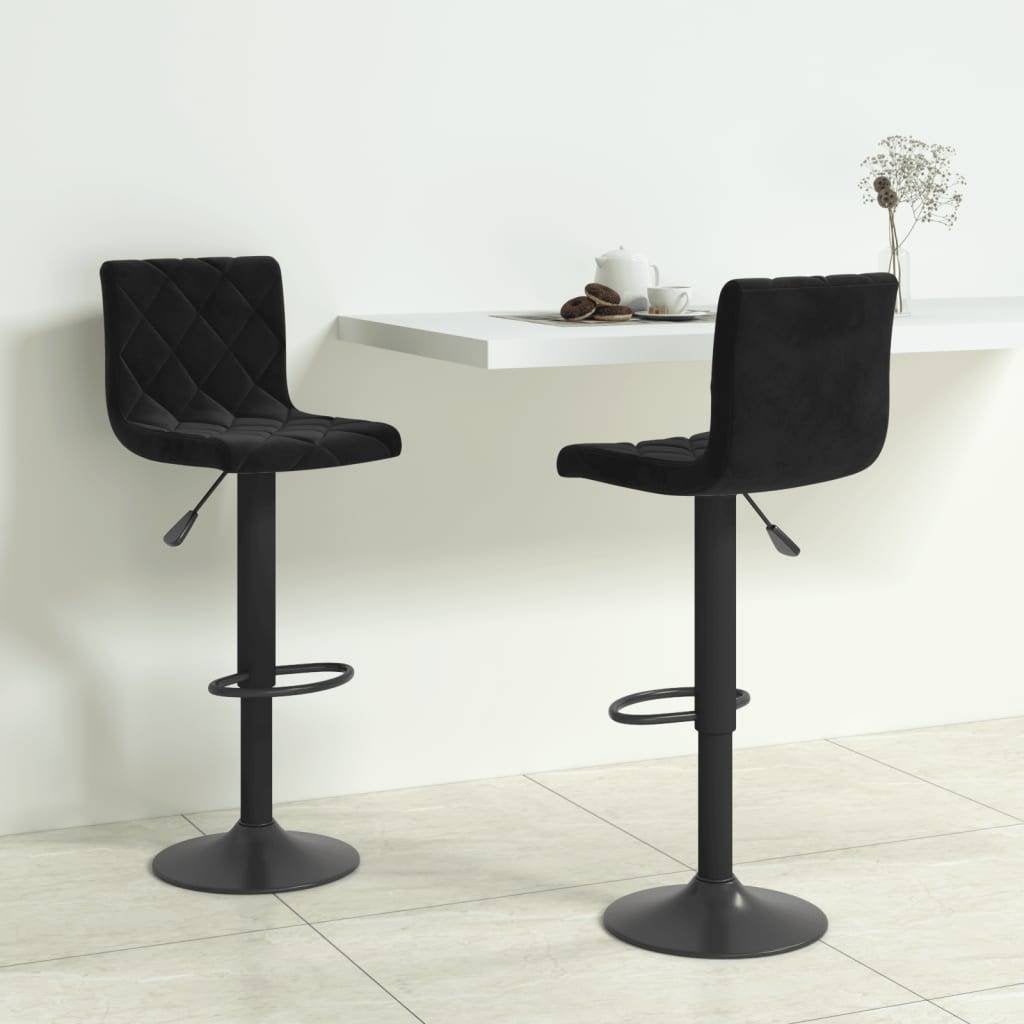 Barkrukken zwart fluweel, nieuw, 2 tabourets, Enlèvement, Neuf, Réglable en hauteur