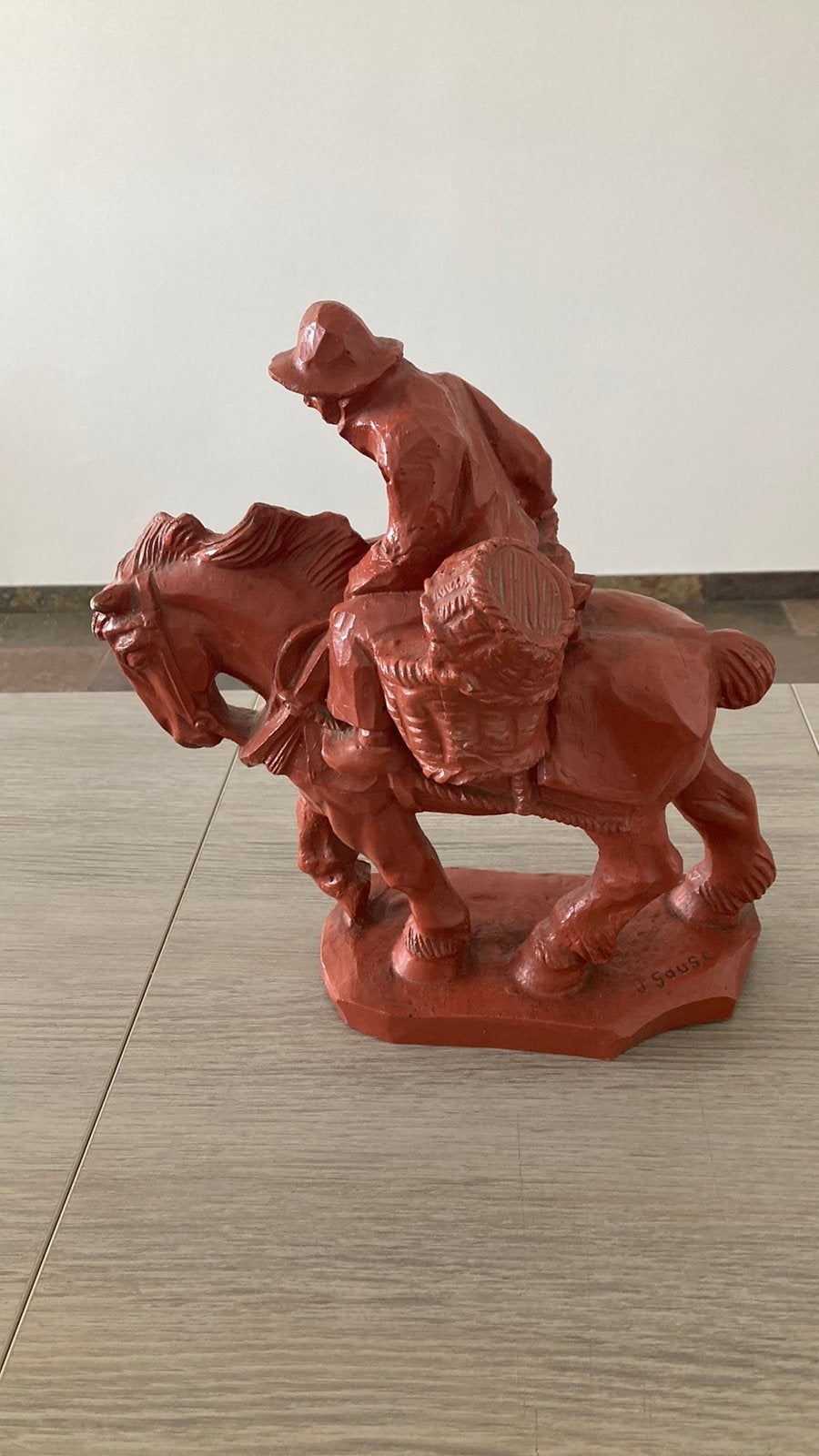 Garnaalvisser te paard, Ophalen, Beeld