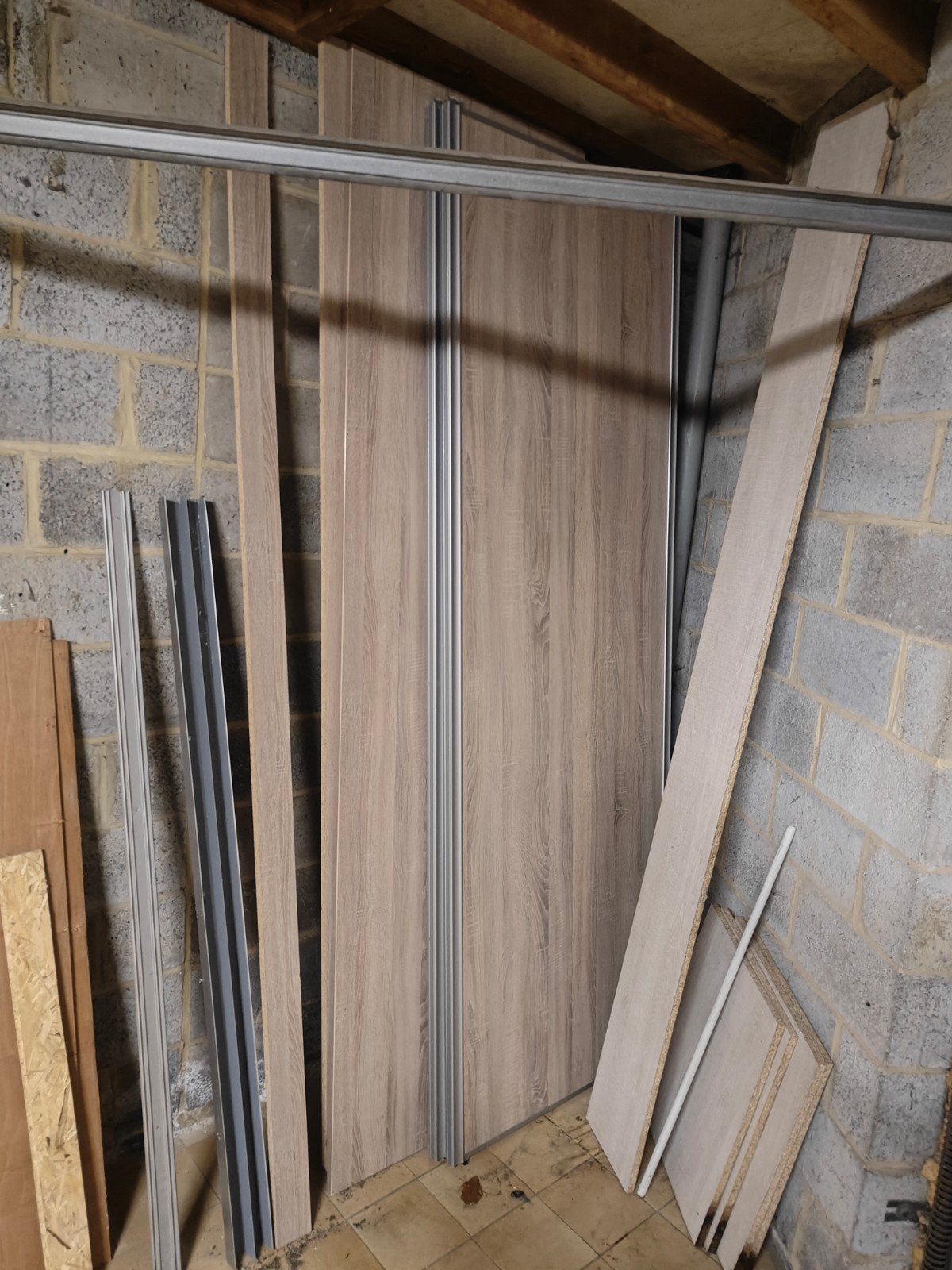 Penderie portes coulissantes décor chêne 245 cm – démontée, Enlèvement, Utilisé, Chêne, 200 cm ou plus