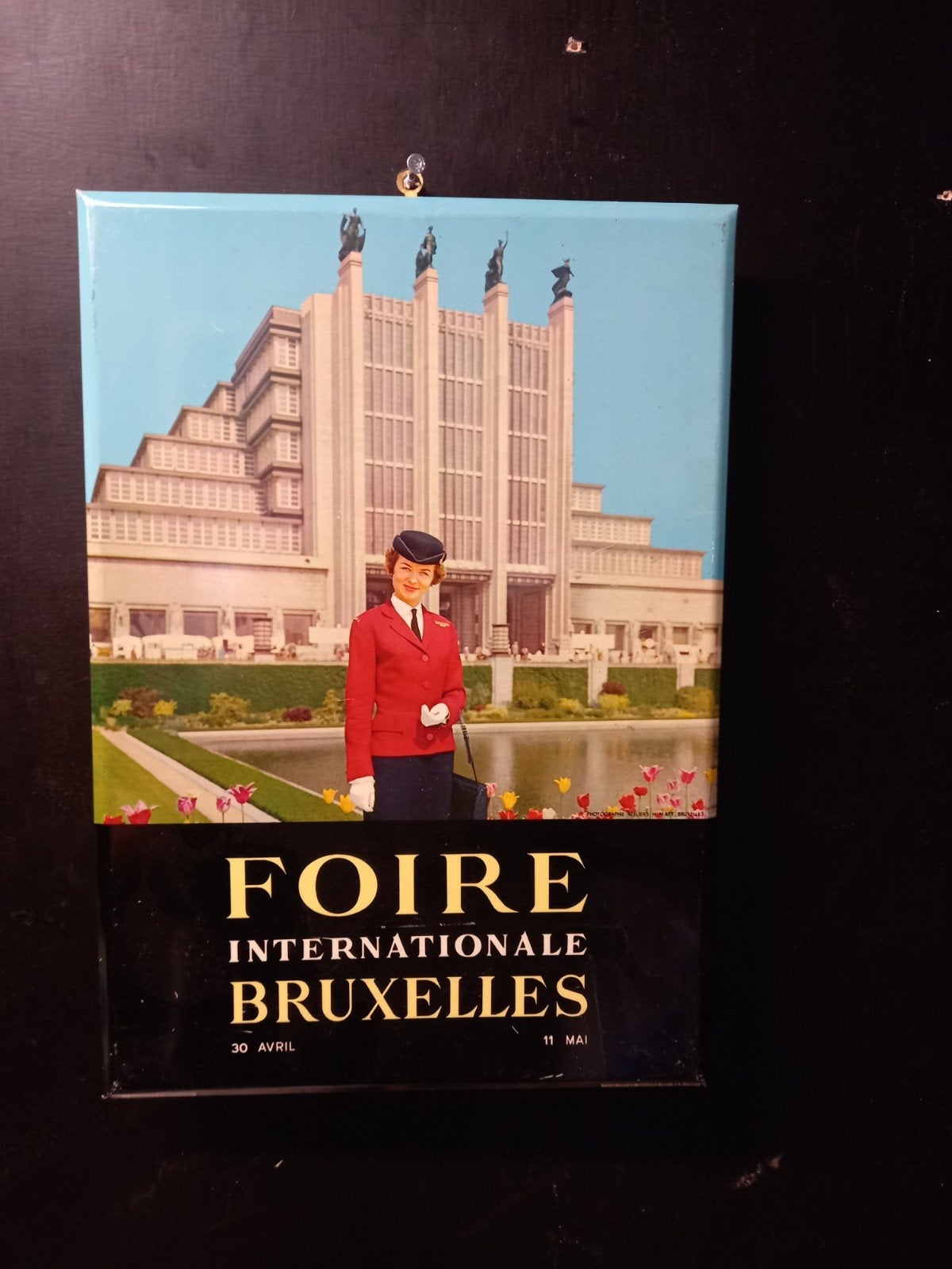 Origineel Foire Internationale Bruxelles 1960 reclamebord –, Ophalen, Reclamebord