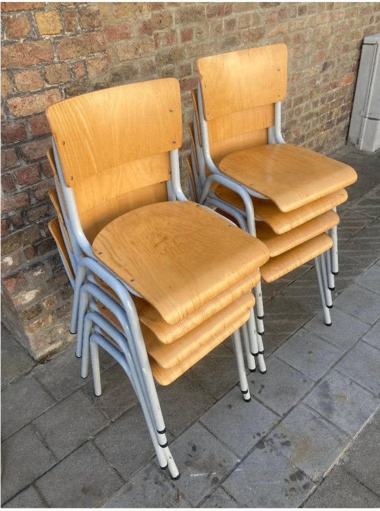 8 schoolstoelen lot, Huis en Inrichting, Ophalen, Gebruikt