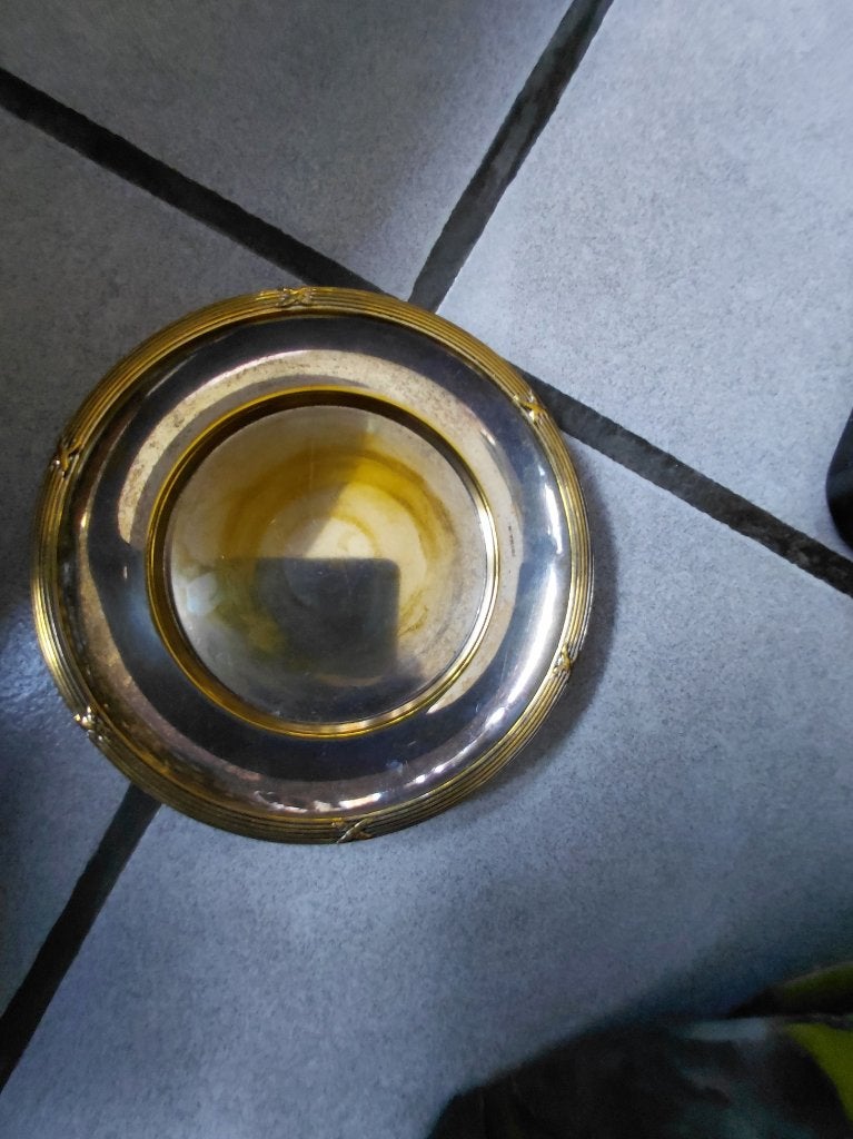 vintage verzilverde onderzetter, Ophalen of Verzenden