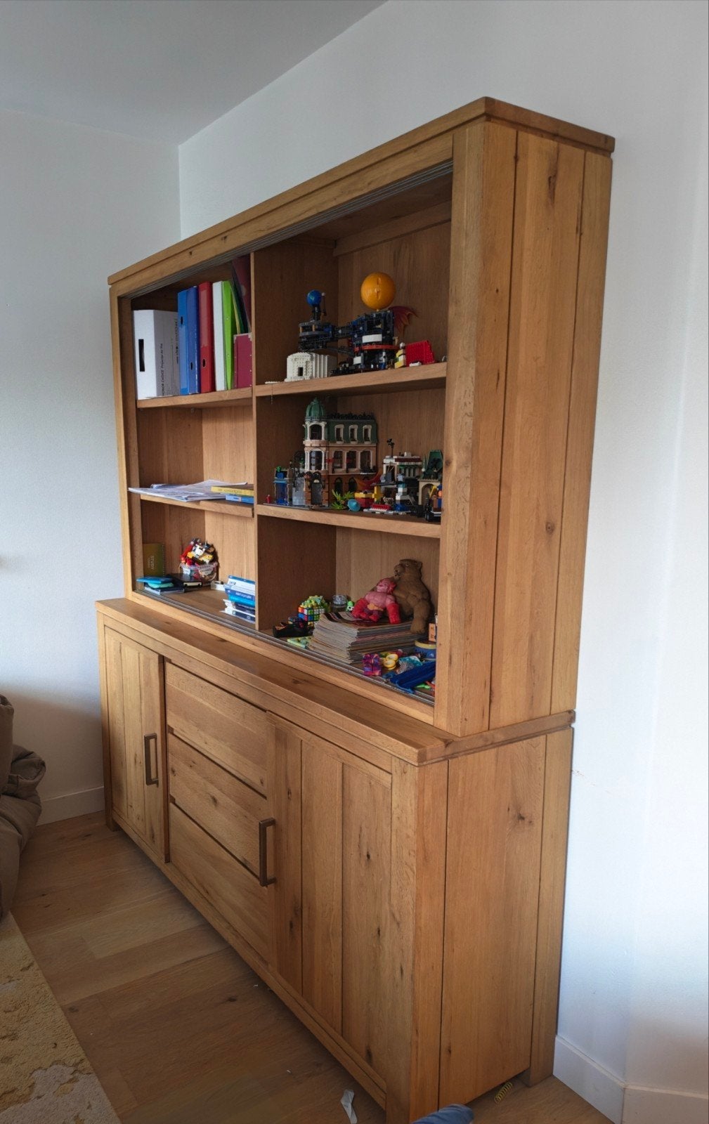 Armoire vitrine, Maison & Meubles, Teck, Avec tiroir(s), 150 à 200 cm, Enlèvement