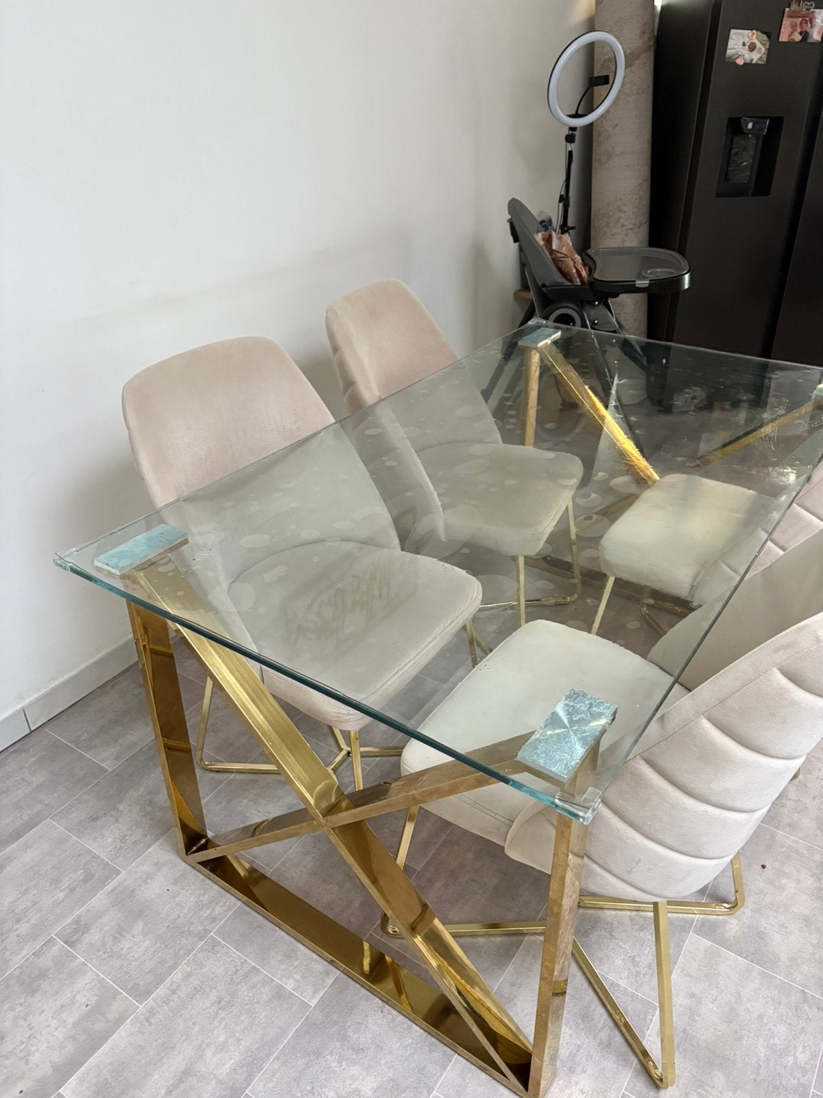 Eettafel goud, Huis en Inrichting, Ophalen, Zo goed als nieuw