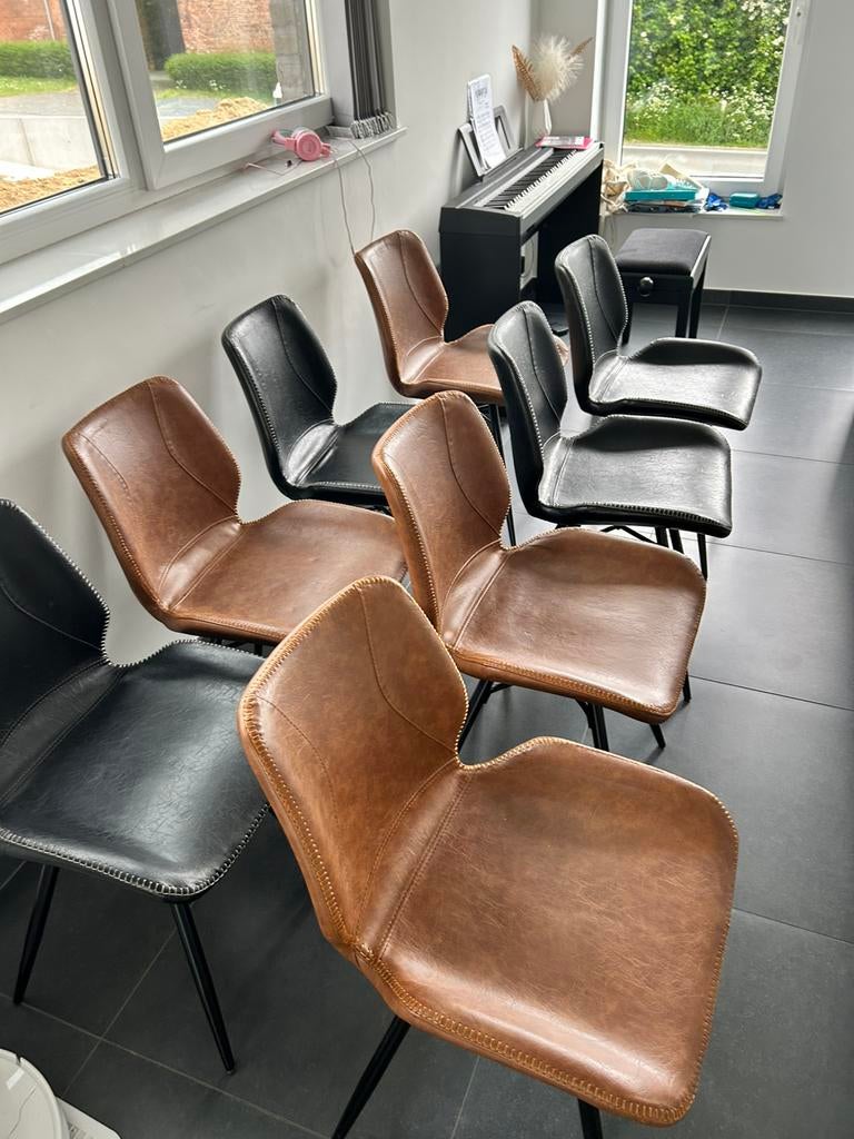 Chaise de salle à manger, Maison & Meubles, Enlèvement, Comme neuf, Cuir, Cinq, Six Chaises ou plus