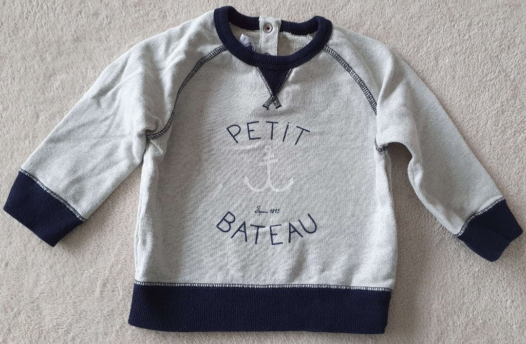 Sweat gris clair - Taille 18 mois - Petit Bateau - NEUF, Neuf, Garçon, Pull ou Veste, Enlèvement