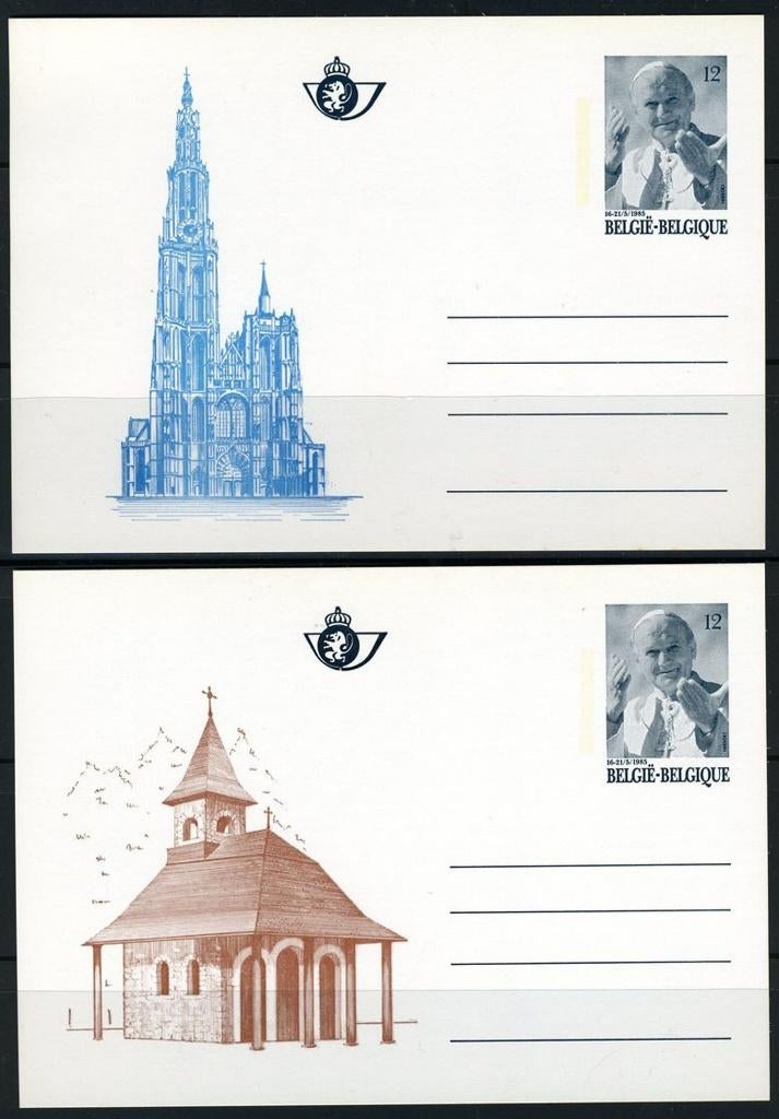 (B) BK34/38 1985 - Bezoek aan België paus Johannes-Paulus II, Postzegels en Munten, Ophalen of Verzenden, Postfris, Postfris